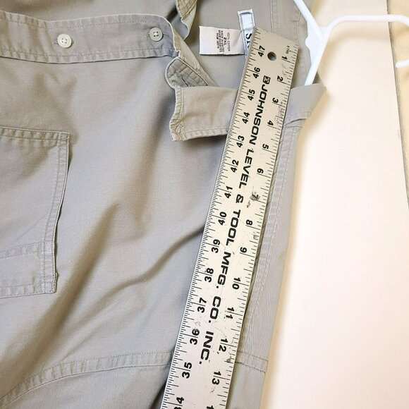 SRT Mens 2XL Long Sleeve Button Down Casual Shirt 100% Cotton Khaki Brown Beige - Picture 8 of 10